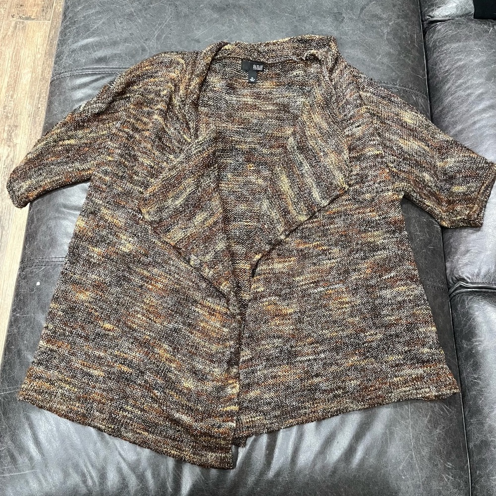 A.N.A Women's Brown Short Sleeve Cardigan